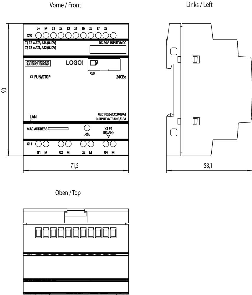 Siemens 6ED1052-2CC08-0BA1 SPS-Steuerungsmodul 24 V/DC