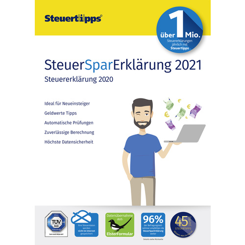 Akademische Arbeitsgemeinschaft Steuer-Spar-Erklärung 2021 Jahreslizenz, 1 Lizenz Windows Steuer-Software