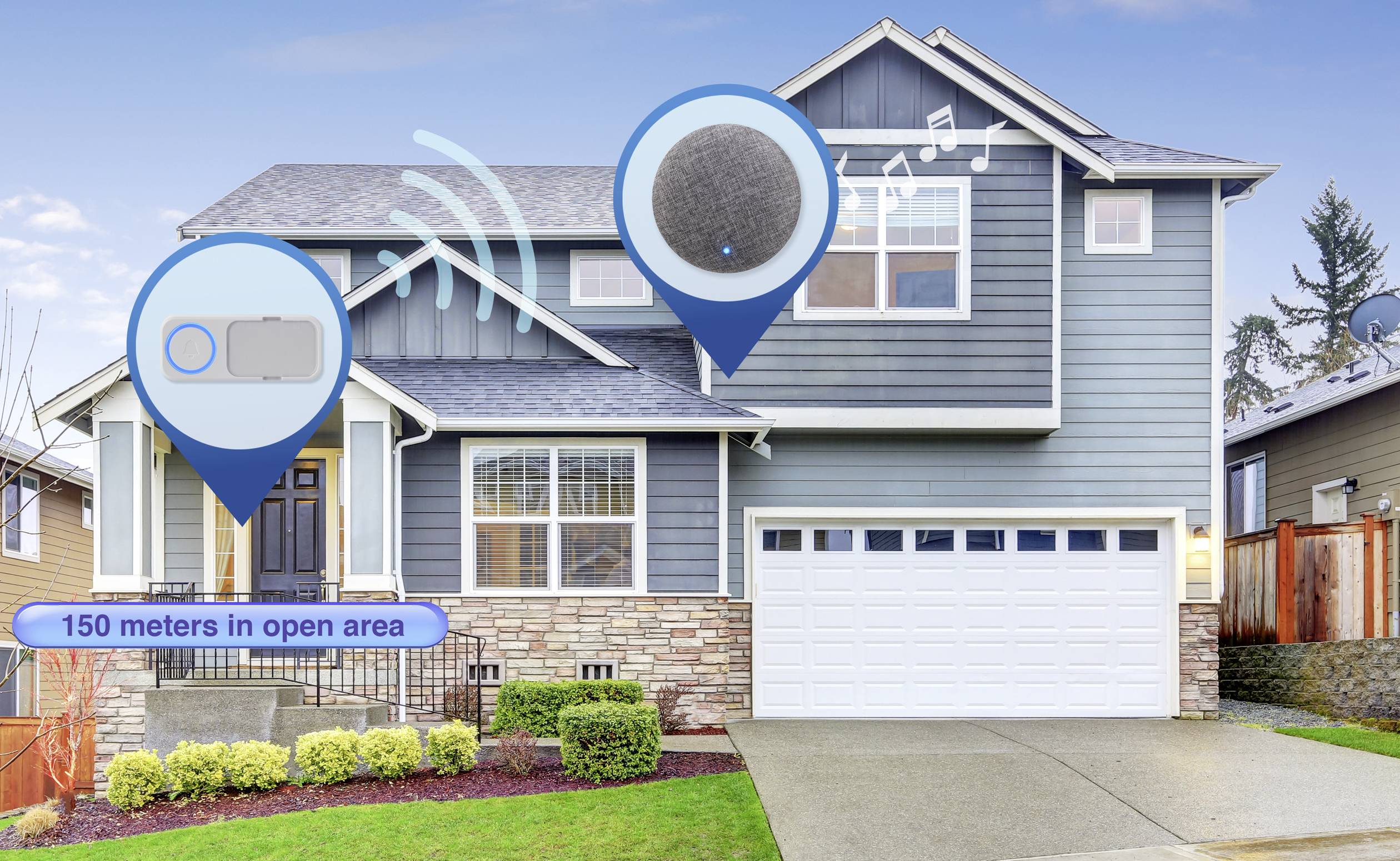 Sygonix SY-4671640 Funkklingel Komplett-Set mit Namensschild, selbst bespielbar