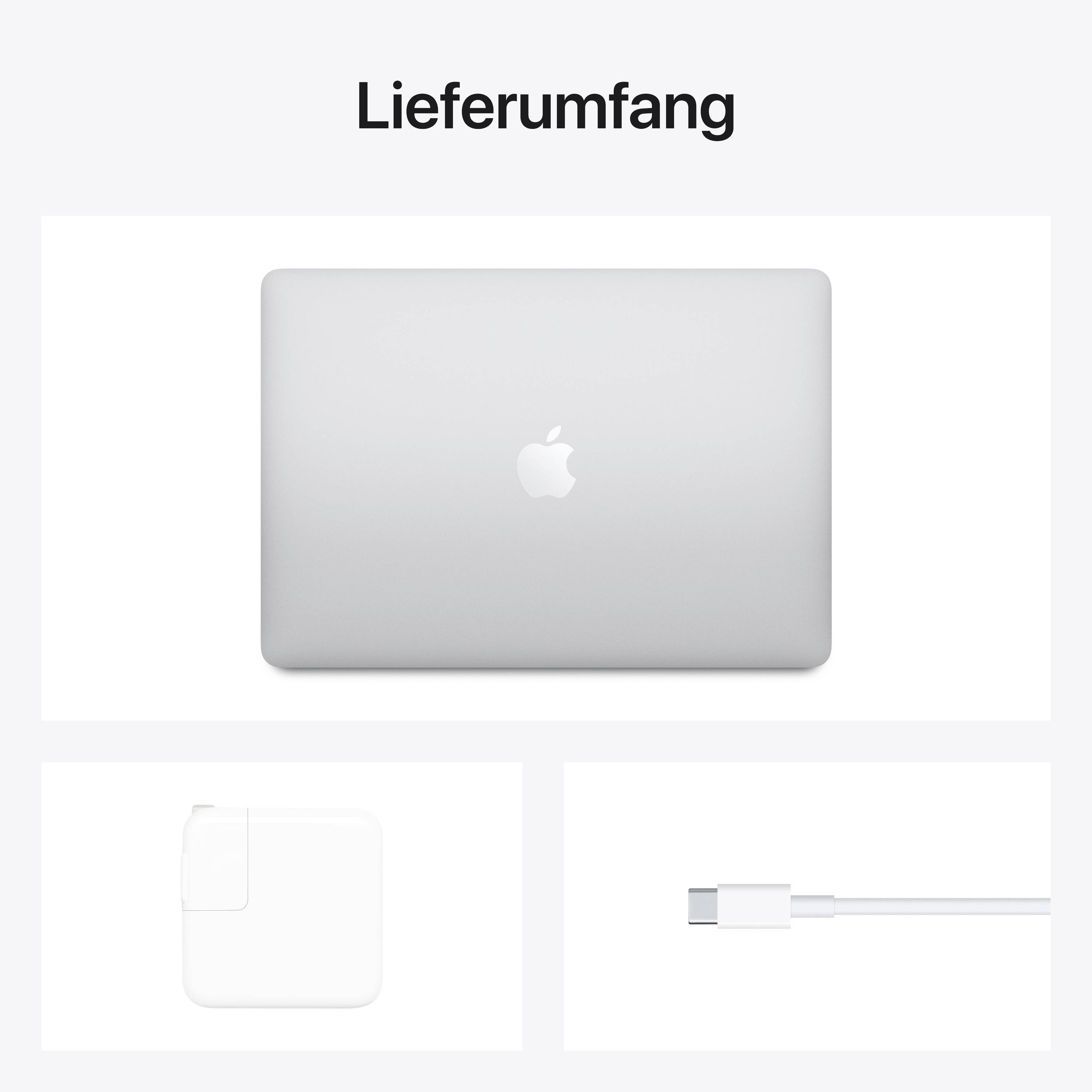 Apple MacBook Air 13 (M1, 2020) 33.8cm (13.3 Zoll) 8GB RAM 256GB SSD 8-Core CPU 7-Core GPU Silber MGN93D/A