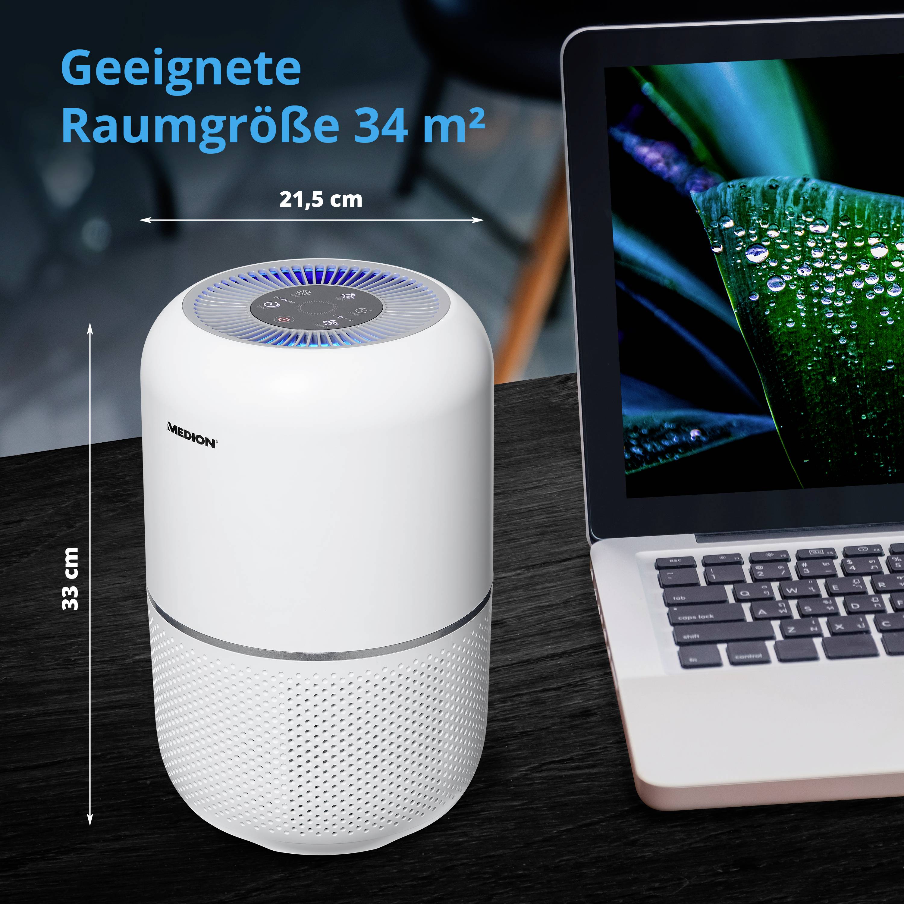 Medion MD 19778 Luftreiniger 34m² Weiß