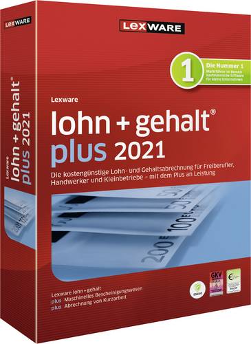 Lexware lohn+gehalt plus 2021 - Box-Pack Jahreslizenz, 1 Lizenz Windows Finanz-Software