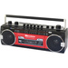 Roadstar RCR-3025EBT/RD Tragbarer Kassettenspieler Fühlbare Tasten, Aufnahmefunktion, Inkl. Mikrofo