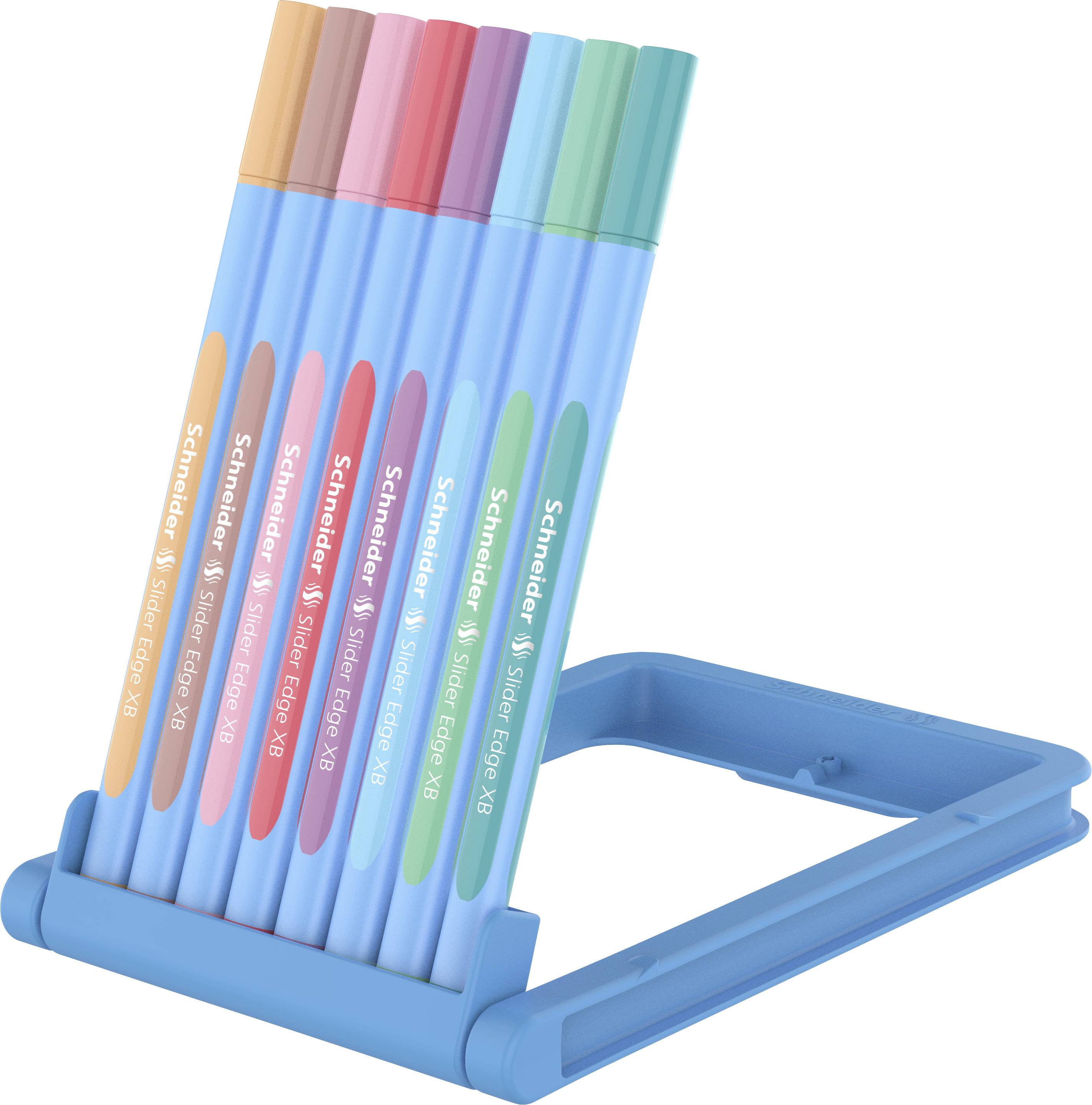Schneider Schreibgeräte Slider Edge Pastell 152289 Einwegkugelschreiber Schreibfarbe: Cyan, Pfirsich, Blush Rose, Flamingo, Lila, Babyblau, Mint, Oc