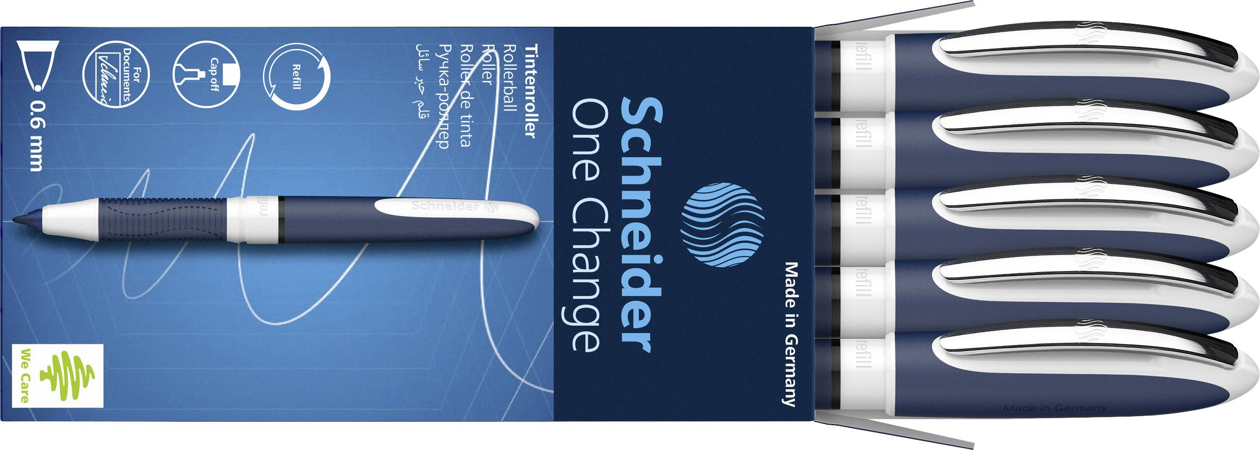 Schneider Tintenroller One Change 0,6 0.6mm Schwarz 183701 5St.