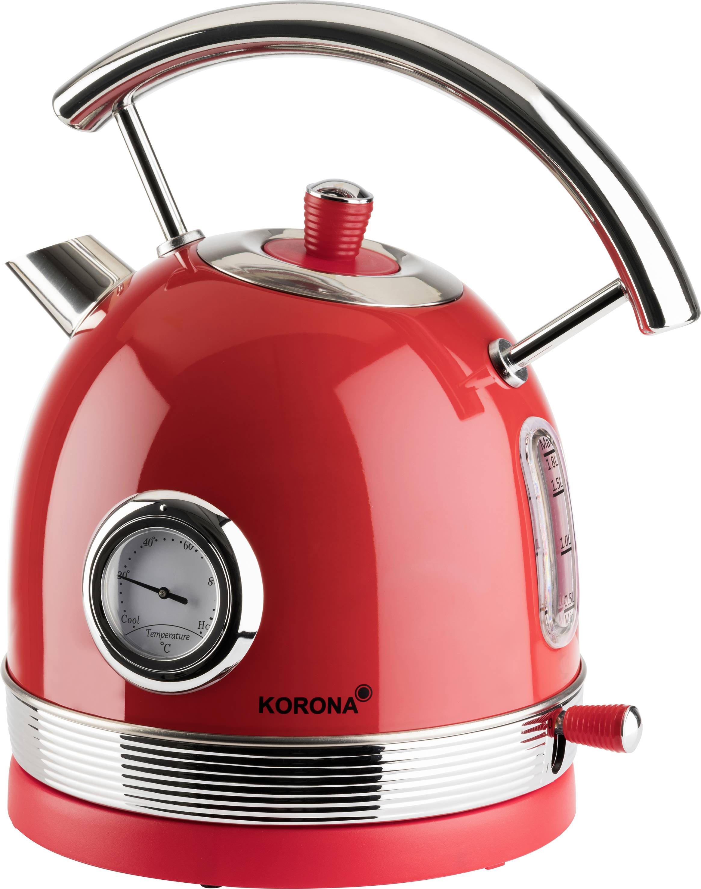 Korona Retro Pfeifkessel Wasserkocher Rot Fassungsvermögen: 1.8 l