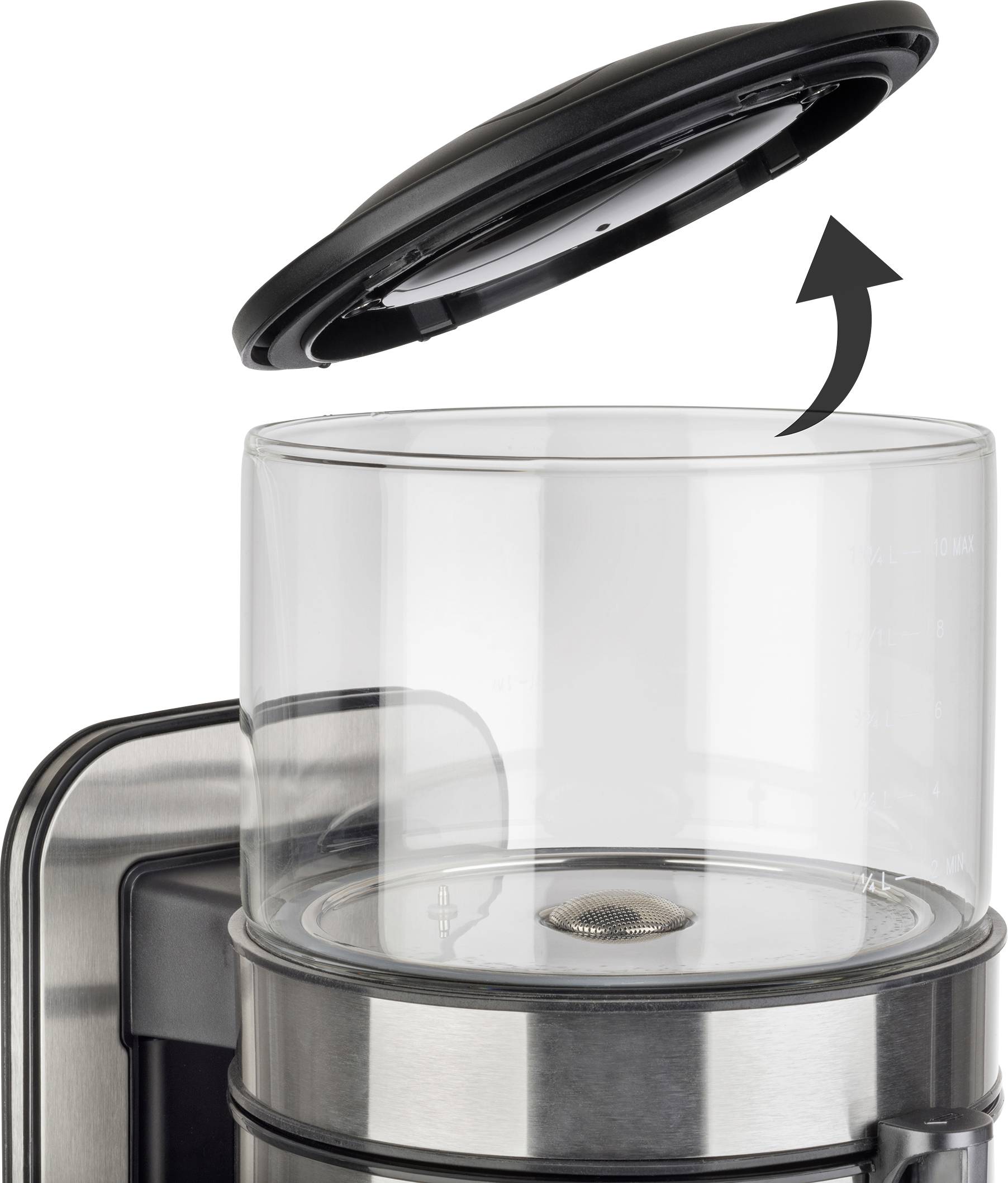 Korona Kaffeemaschine Schwarz, Edelstahl Fassungsvermögen Tassen=10 Warmhaltefunktion, Glaskanne