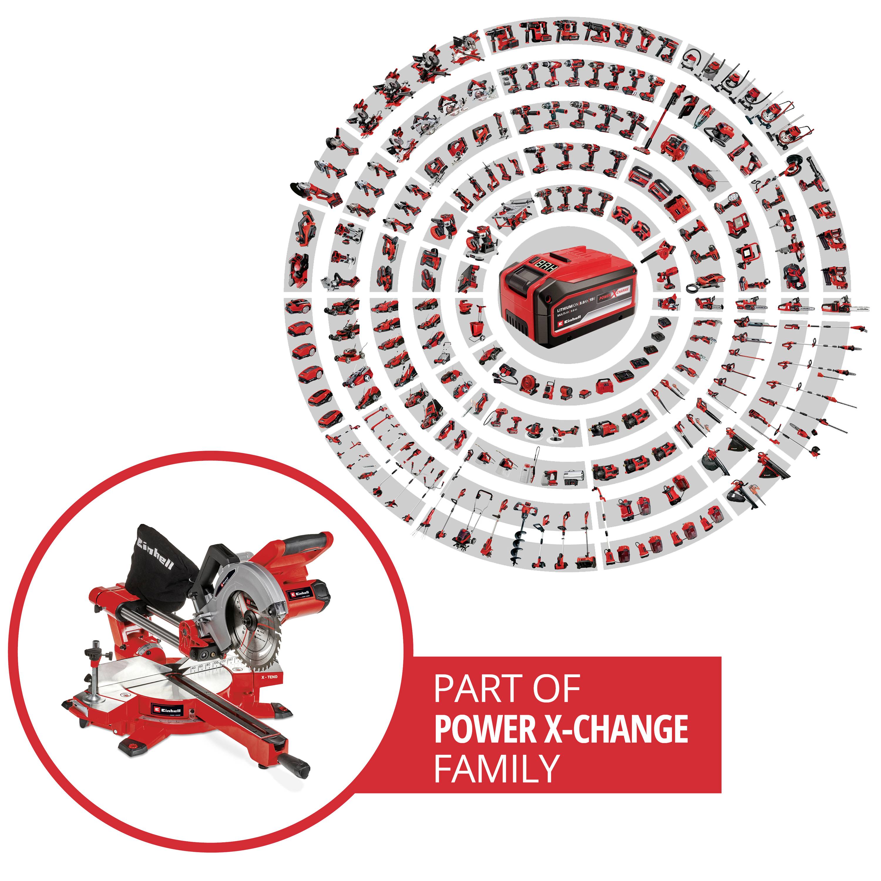 Einhell Power X-Change TE-SM 36/210 Li - Solo Zug-Kapp- und Gehrungssäge