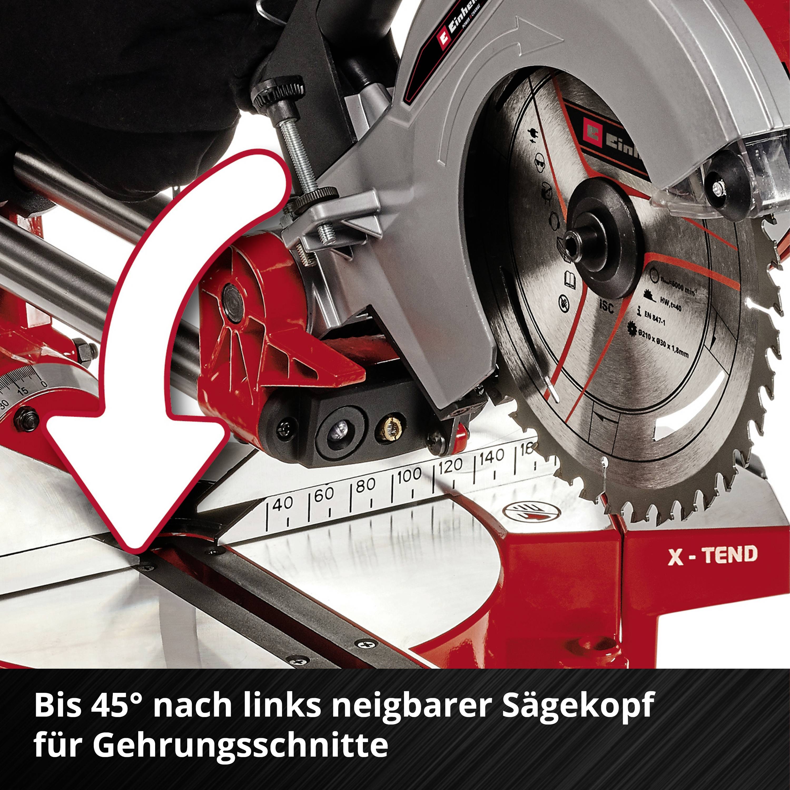 Einhell Power X-Change TE-SM 36/210 Li - Solo Zug-Kapp- und Gehrungssäge