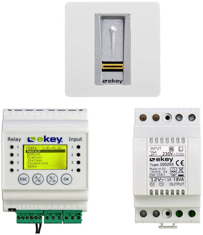 EKEY 101165 Fingerprint Zugangssystem Unterputz, Wand, DIN-Schiene