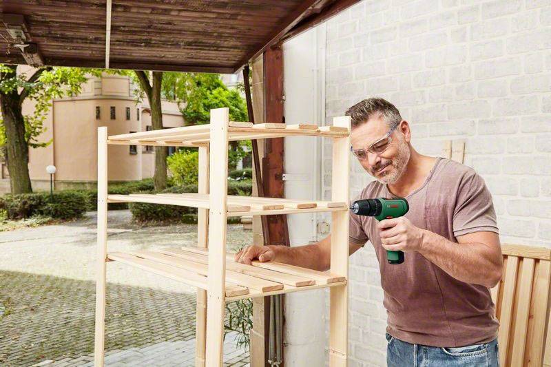 Bosch Home and Garden EasyImpact 1200 2-Gang-Akku-Schlagbohrmaschine inkl. 2. Akku, mit Zubehör, inkl. Koffer