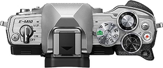 Olympus OM-D E-M10 Mark IV Digitalkamera 21.8 Megapixel Silber, Schwarz 4K-Video, Bildstabilisierung, Blitzschuh, Bluetooth, Dreh-/schwenkbares Disp