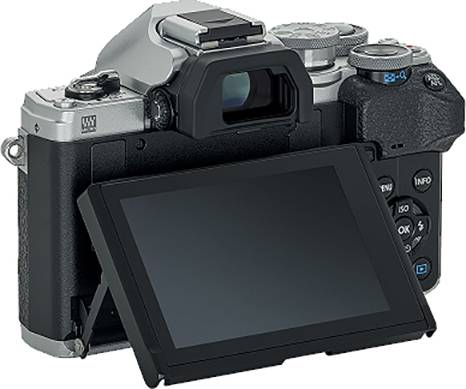 Olympus OM-D E-M10 Mark IV Digitalkamera 21.8 Megapixel Silber, Schwarz 4K-Video, Bildstabilisierung, Blitzschuh, Bluetooth, Dreh-/schwenkbares Disp
