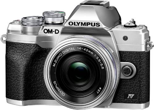 Olympus OM-D E-M10 Mark IV 1442 EZ Pancake Kit (EZ) Digitalkamera 21.8 Megapixel Silber inkl. Standa