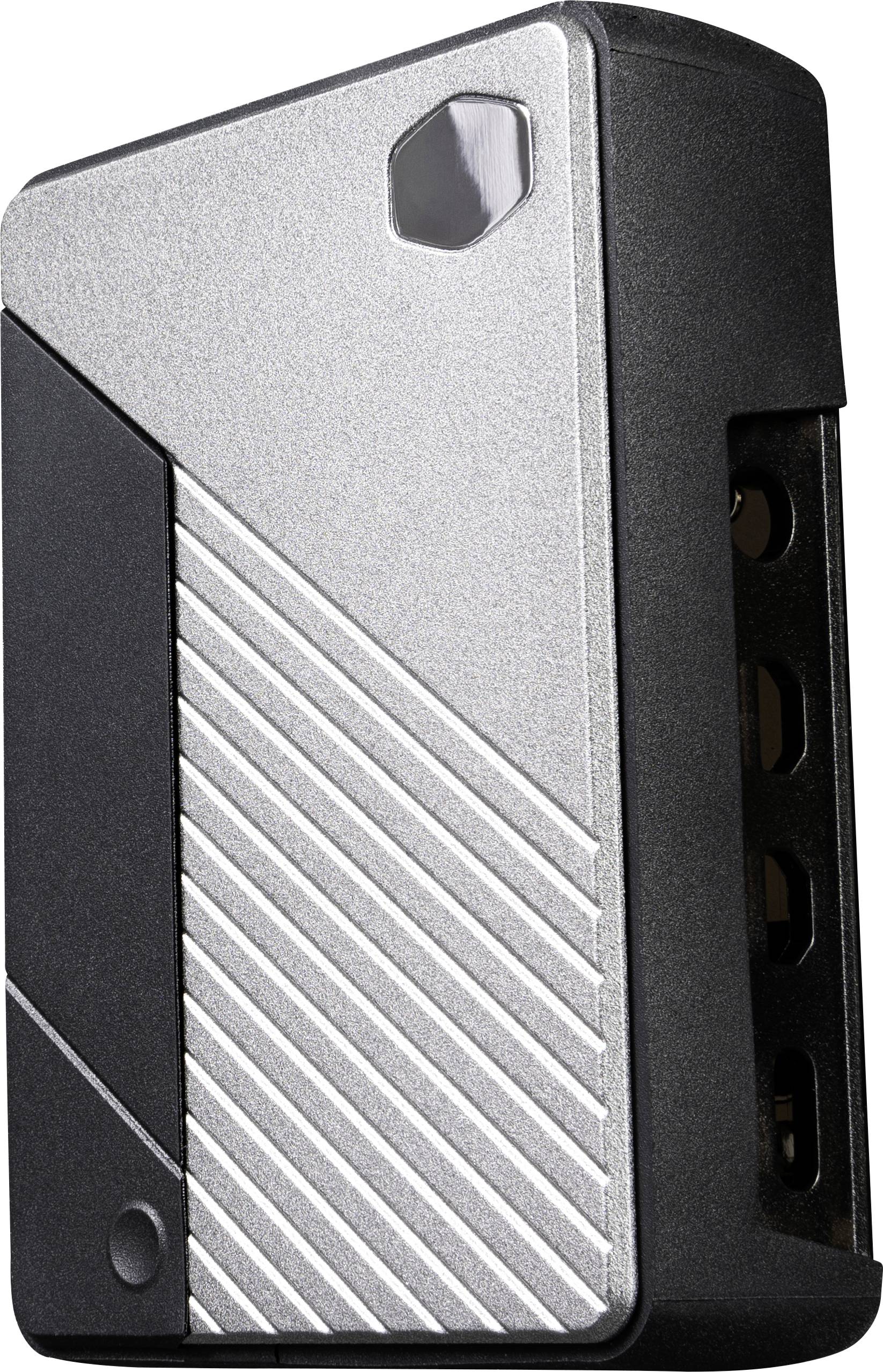 Cooler Master Pi Case 40 SBC-Gehäuse Passend für (Entwicklungskits): Raspberry Pi® abnehmbare GPIO Abdeckung, inkl. passiven Kühler Schwarz, Silbe