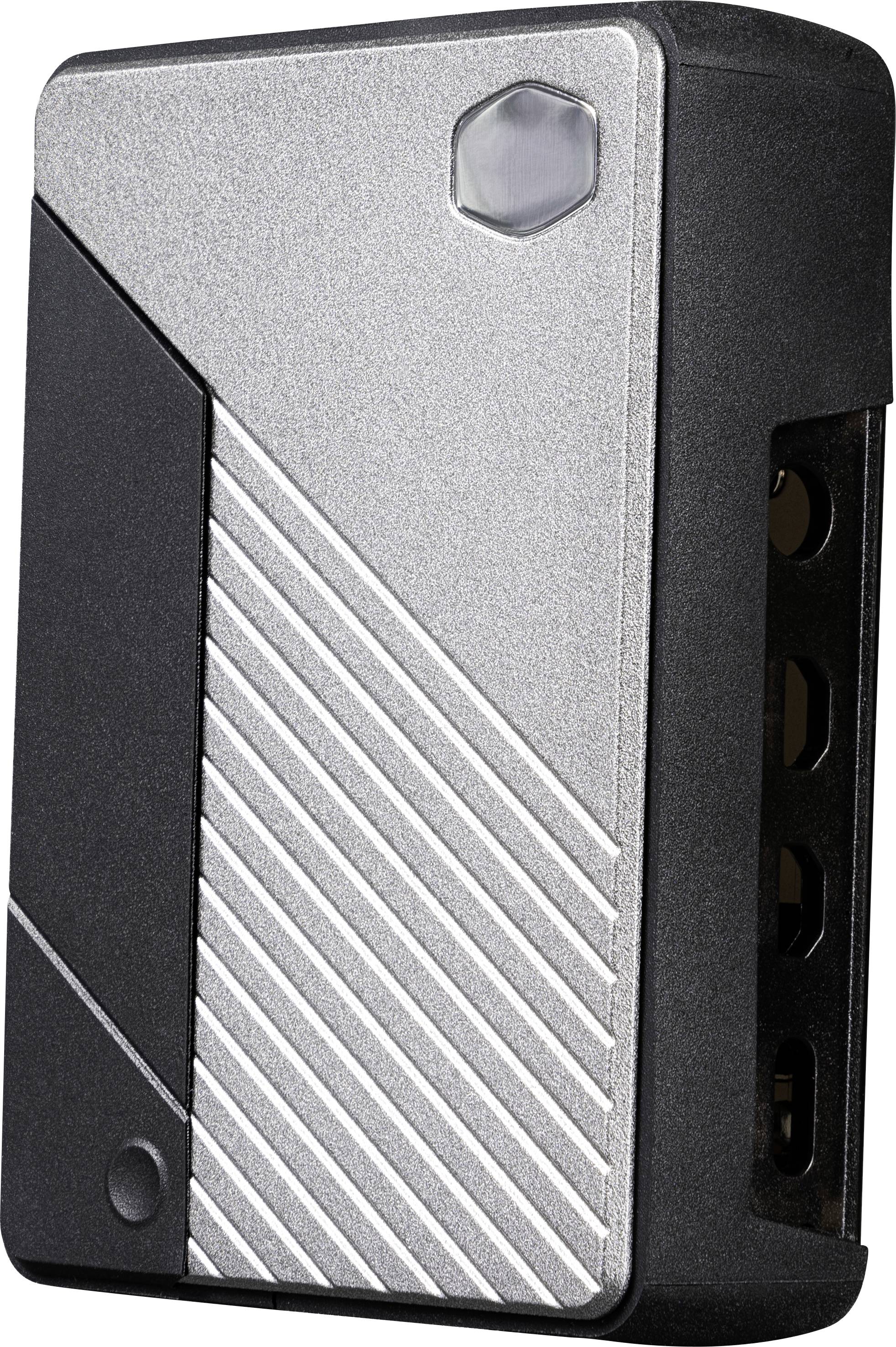 Cooler Master Pi Case 40 SBC-Gehäuse Passend für (Entwicklungskits): Raspberry Pi abnehmbare GPIO Abdeckung, inkl. passiven Kühler Schwarz, Silber