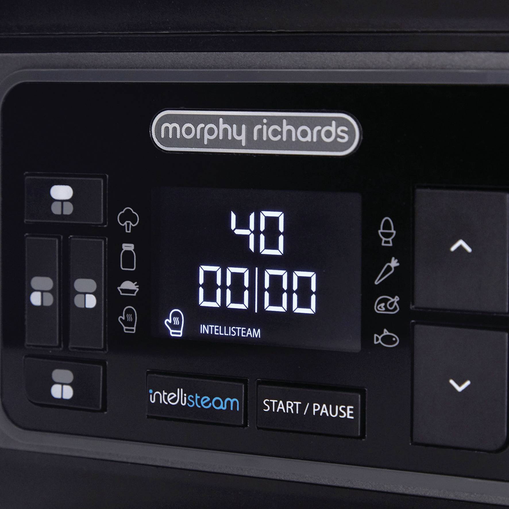 Morphy Richards IntelliSteam Dampfgarer Edelstahl, Schwarz