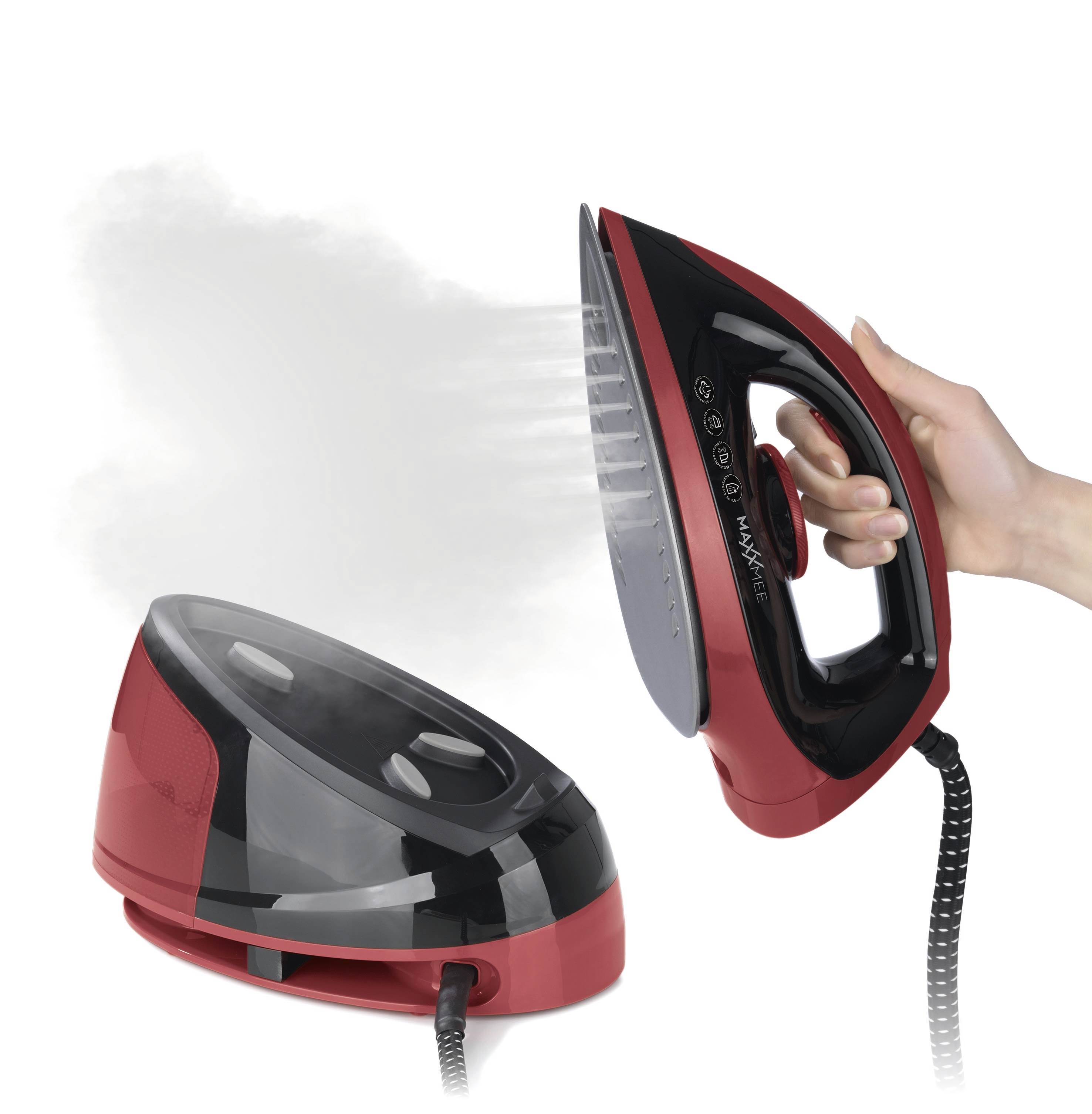 Maxxmee 07850 Dampfbügelstation 2400W Rot-Schwarz