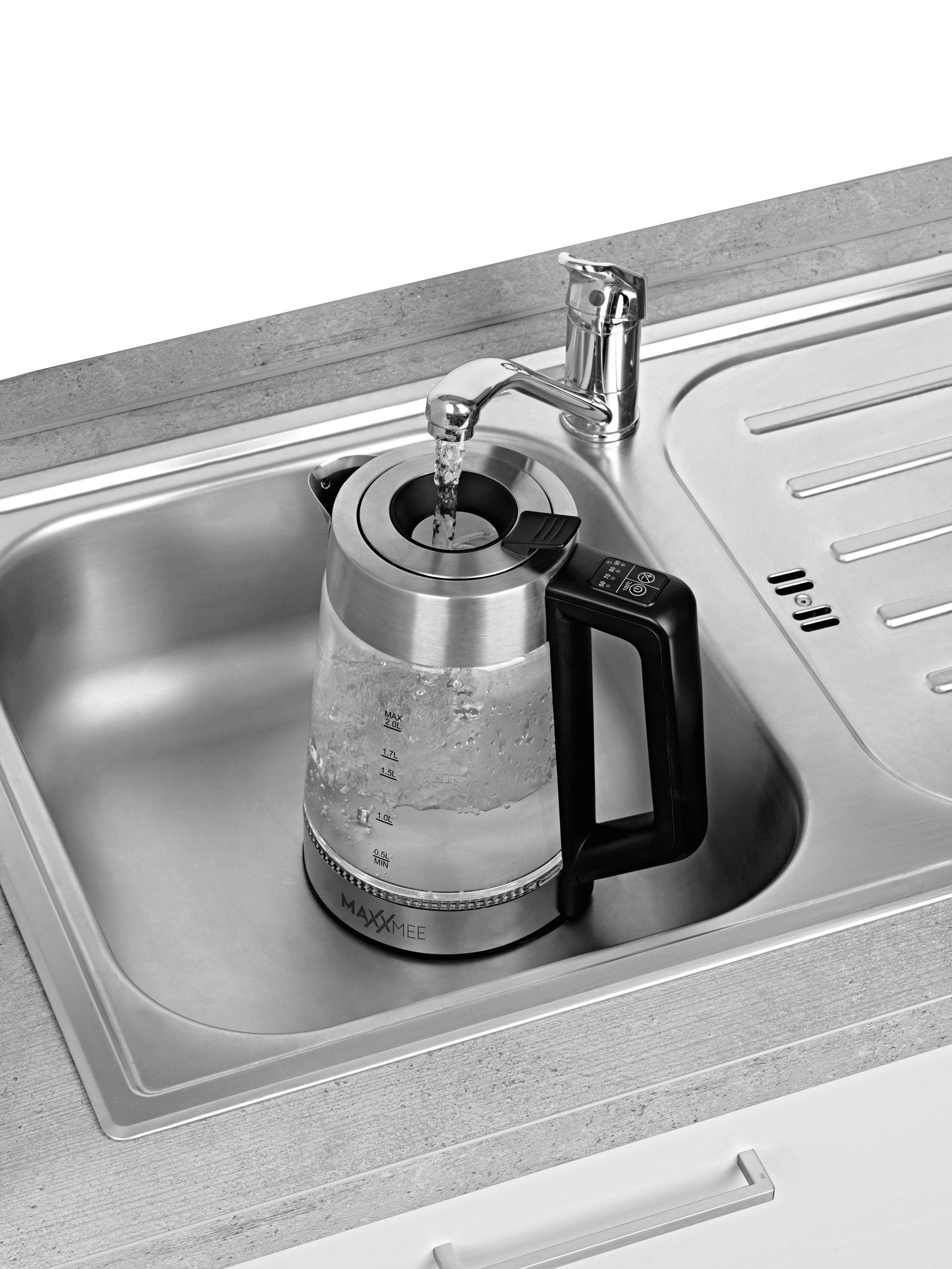 Maxxmee Wasserkocher schnurlos Edelstahl