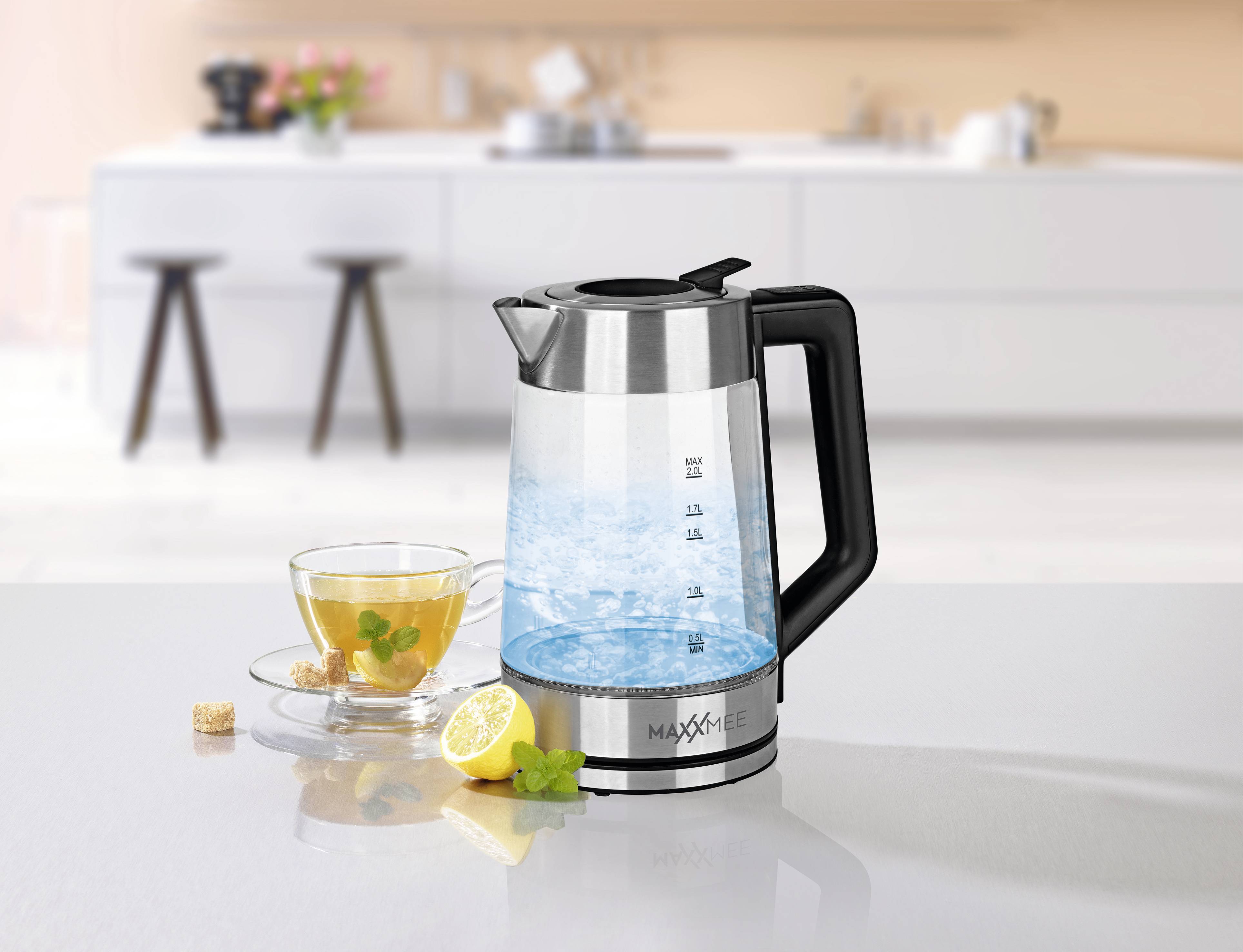 Maxxmee Wasserkocher schnurlos Edelstahl