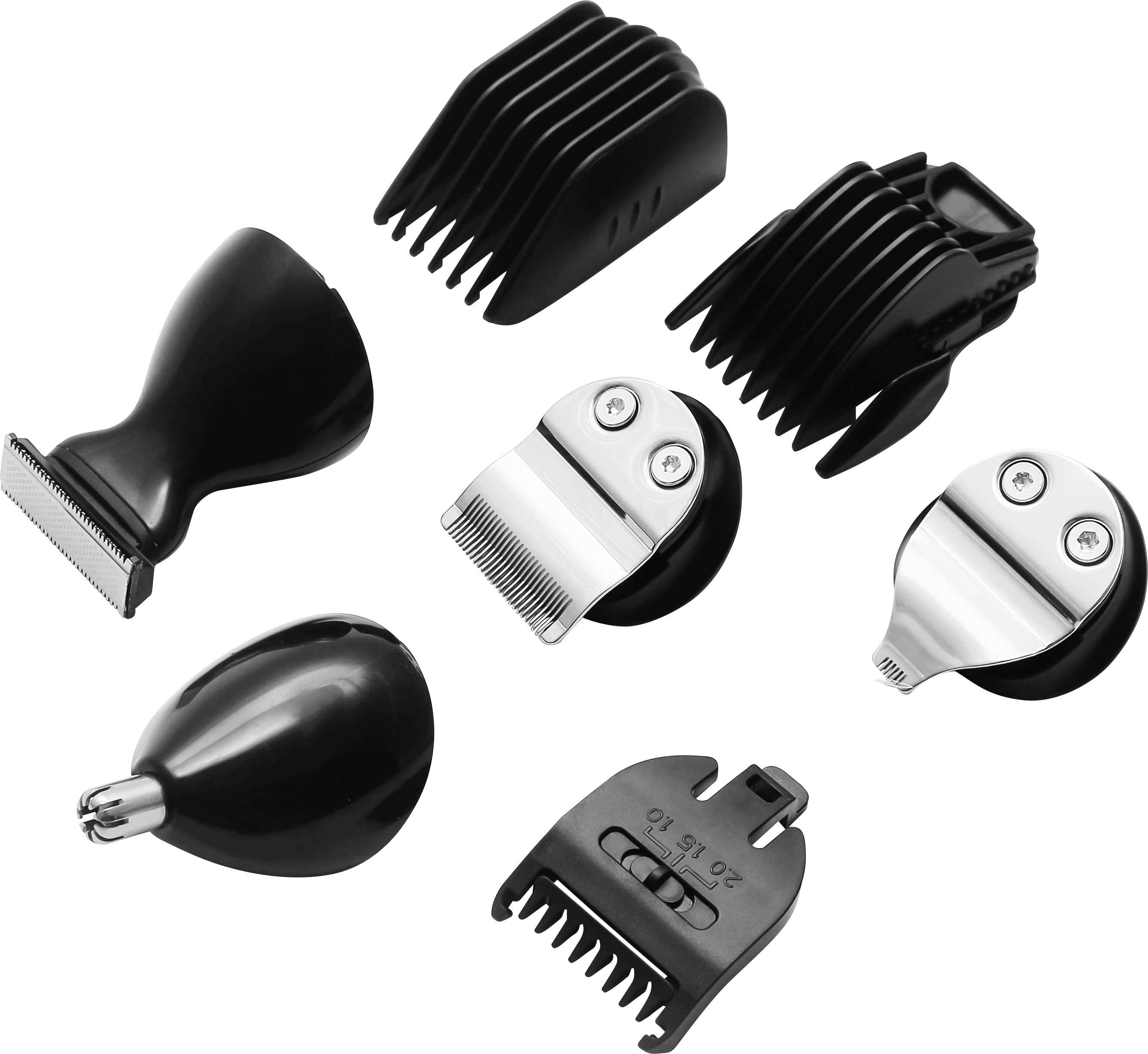 Grundig MGK 6841 Bartschneider, Haarschneider, Rasierer, Ohr-, Nasenhaartrimmer abwaschbar, USB-Ladefunktion Silber, Schwarz