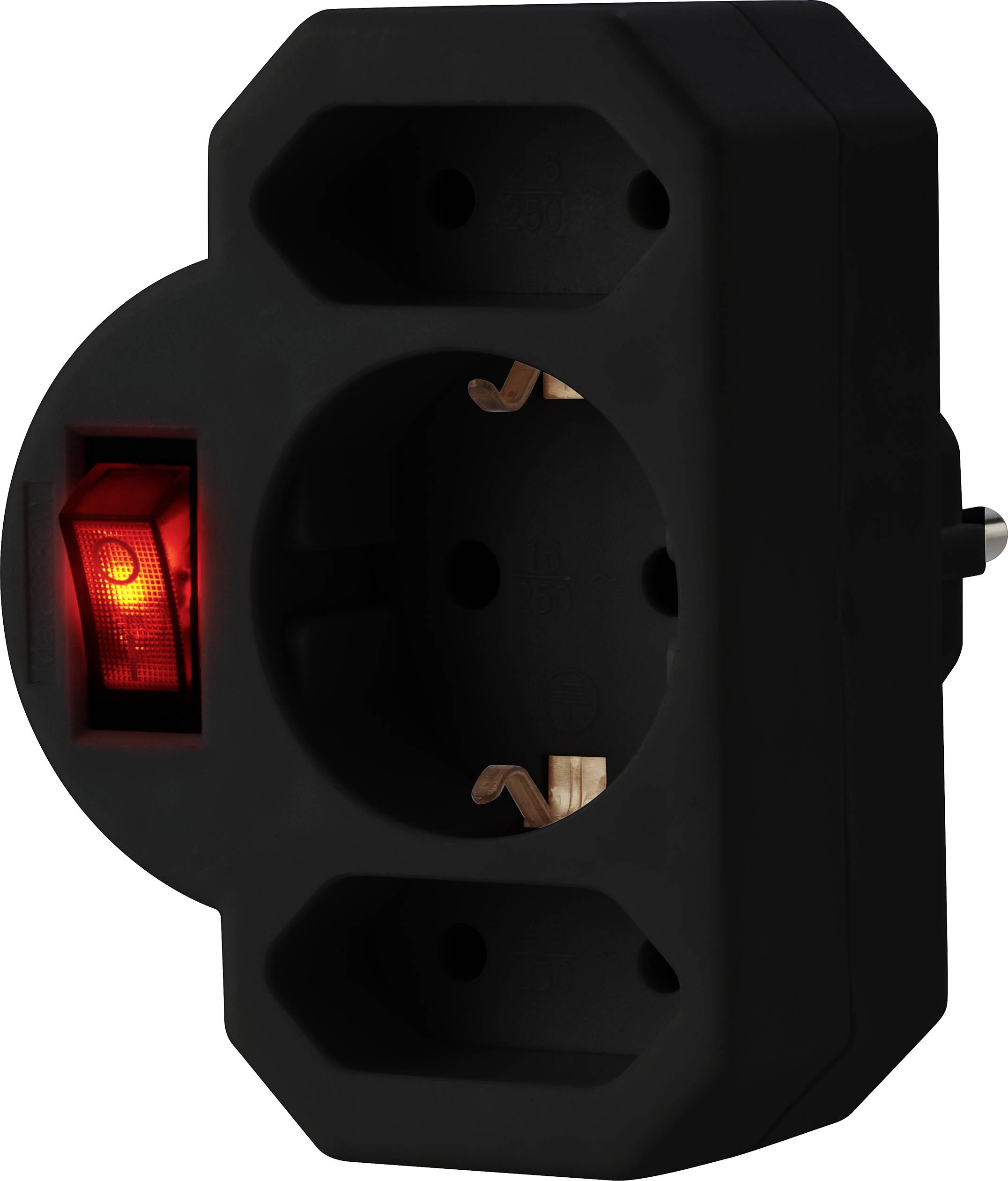 Sygonix SY-4673746 Steckdosen-Verteiler Schwarz