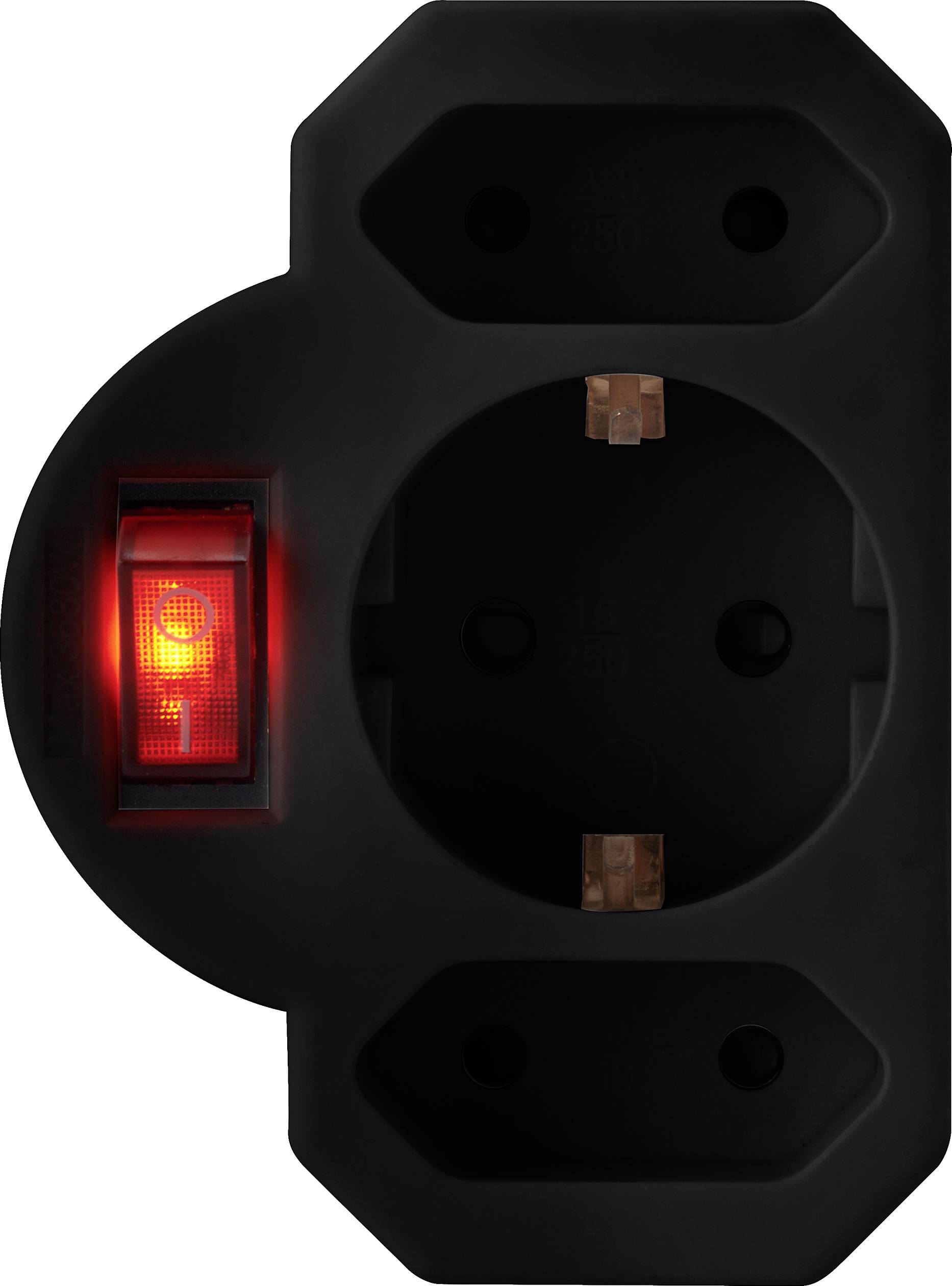 Sygonix SY-4673746 Steckdosen-Verteiler Schwarz