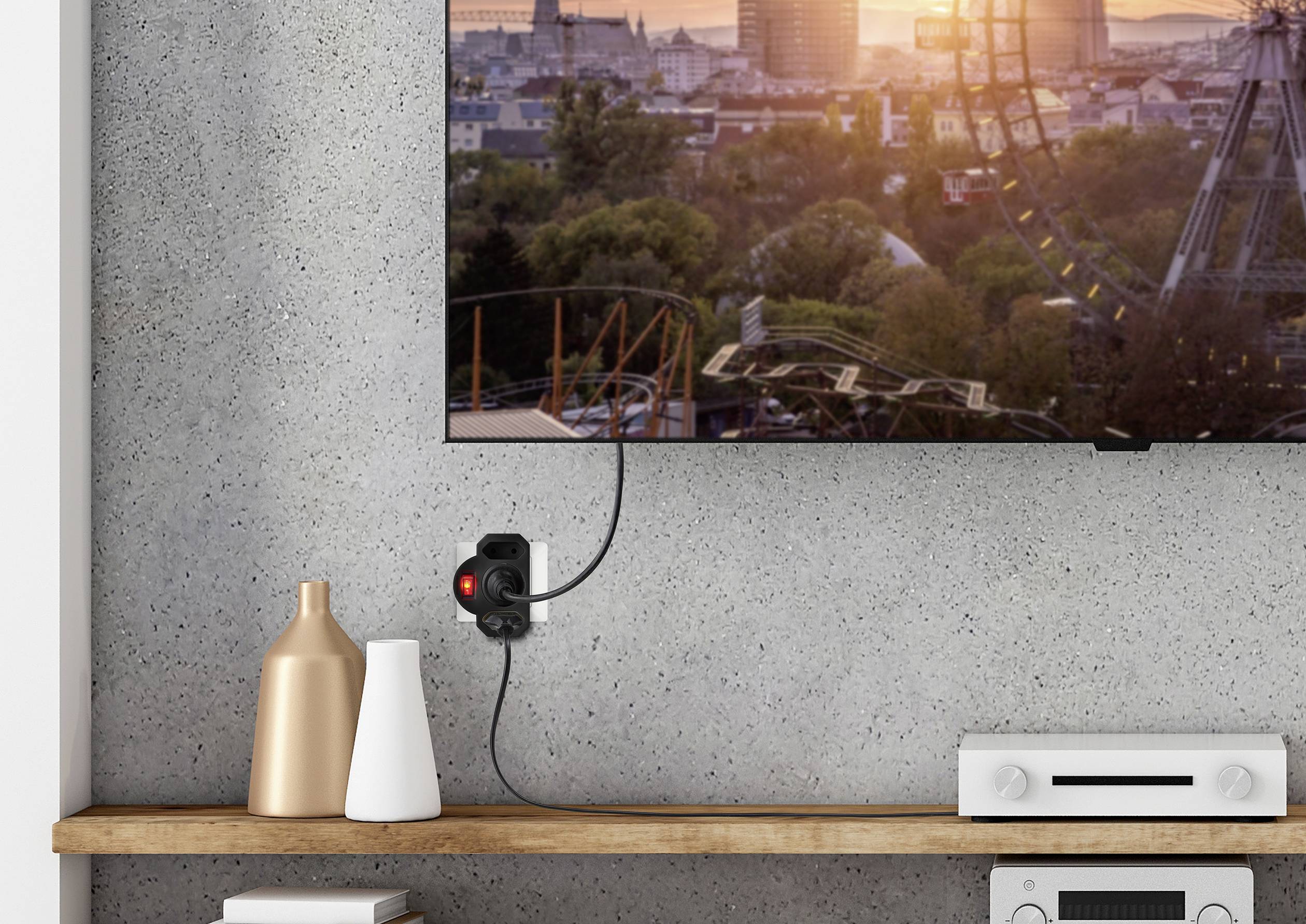 Sygonix SY-4673746 Steckdosen-Verteiler Schwarz