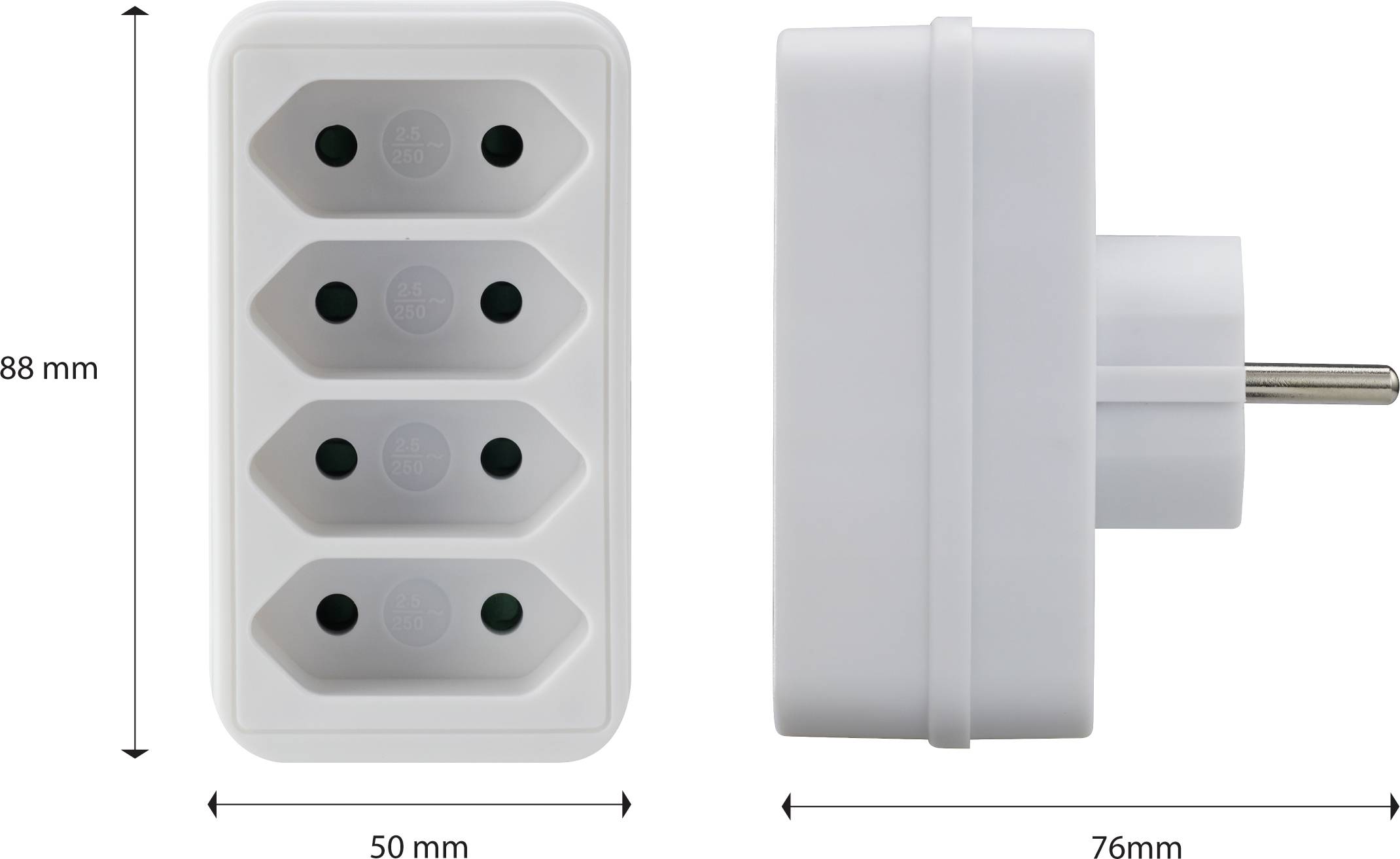 Sygonix SY-4673748 Steckdosen-Verteiler Weiß