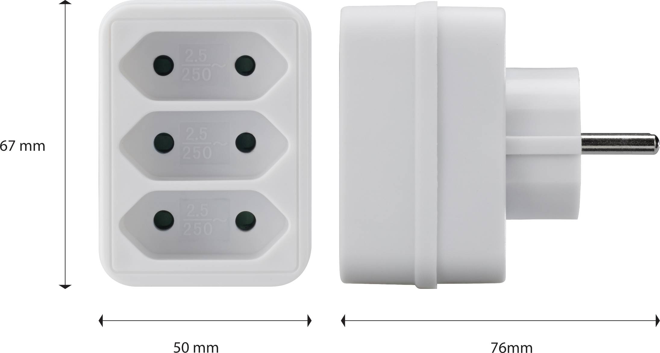 Sygonix SY-4673752 Steckdosen-Verteiler Weiß