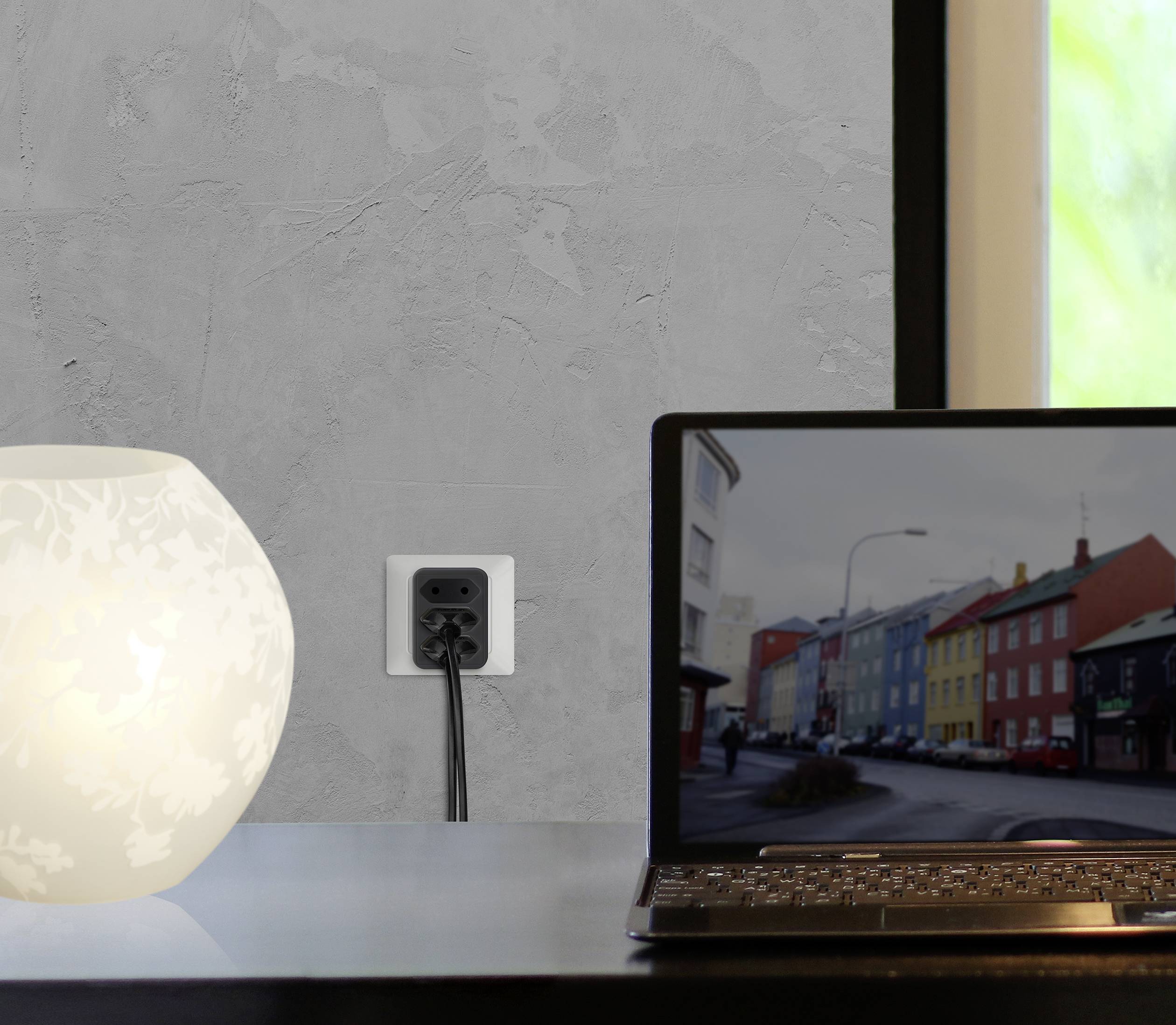 Sygonix SY-4673754 Steckdosen-Verteiler Schwarz