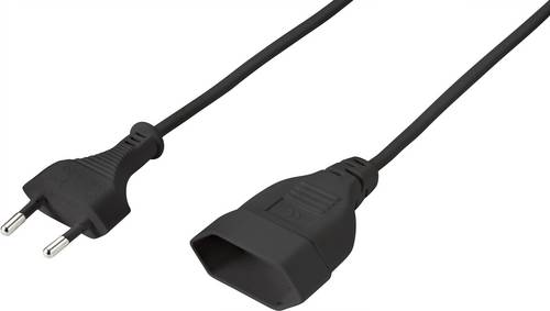 Sygonix SY-5044230 Strom Verlängerungskabel Schwarz 0.20 m H03VVH2-F 2X 0,75 mm²