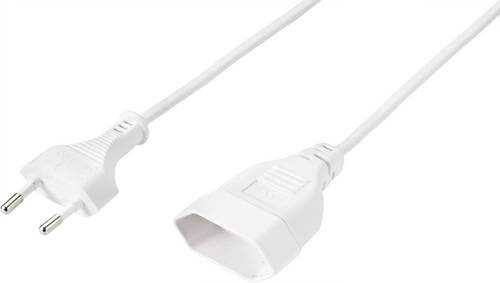 Sygonix SY-5044232 Strom Verlängerungskabel Weiß 0.20 m H03VVH2-F 2X 0,75 mm²