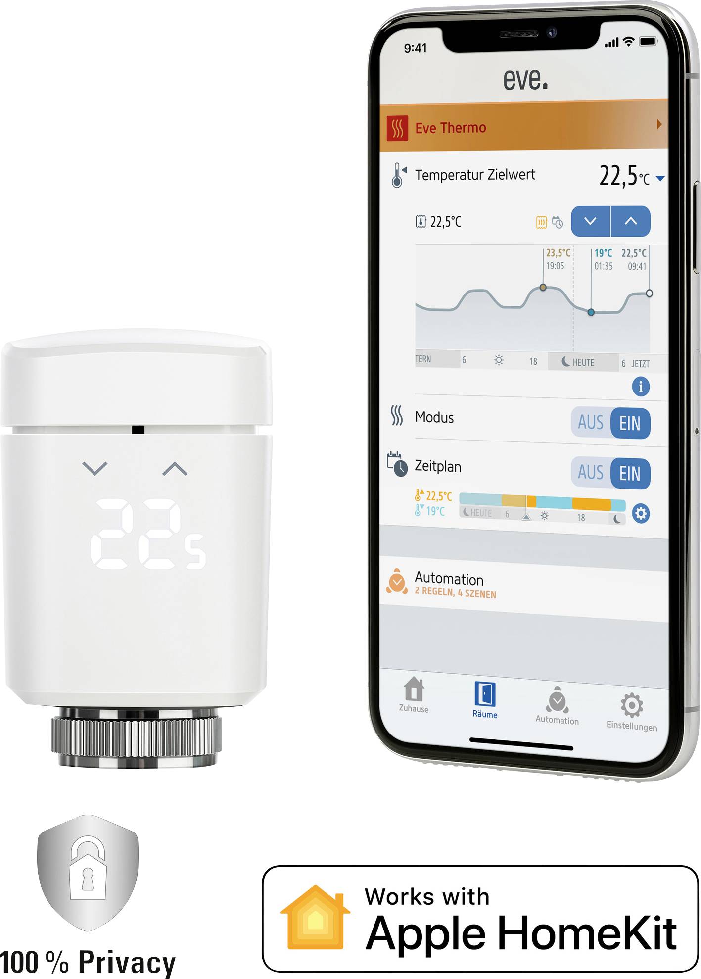 Eve home Thermo 2020 Bluetooth Low Energy Thermostat Apple HomeKit