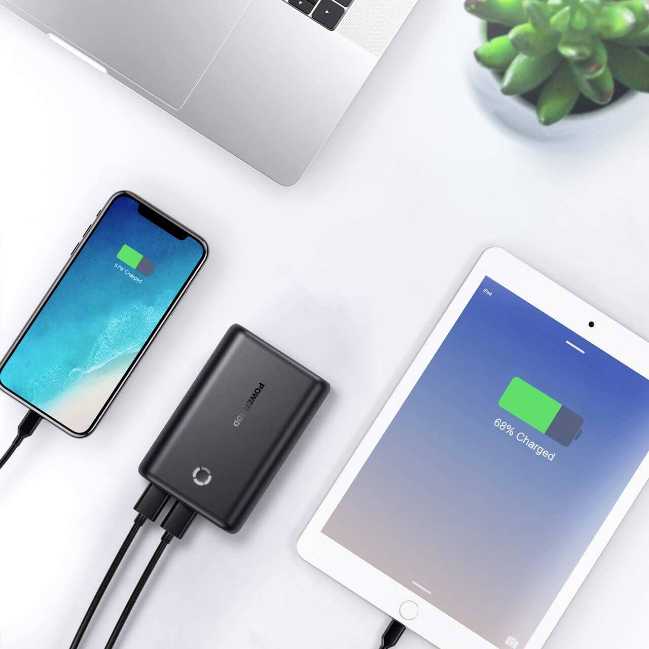 Poweradd EnergyCell Powerbank 15000 mAh Fast Charge Li-Ion Schwarz Statusanzeige