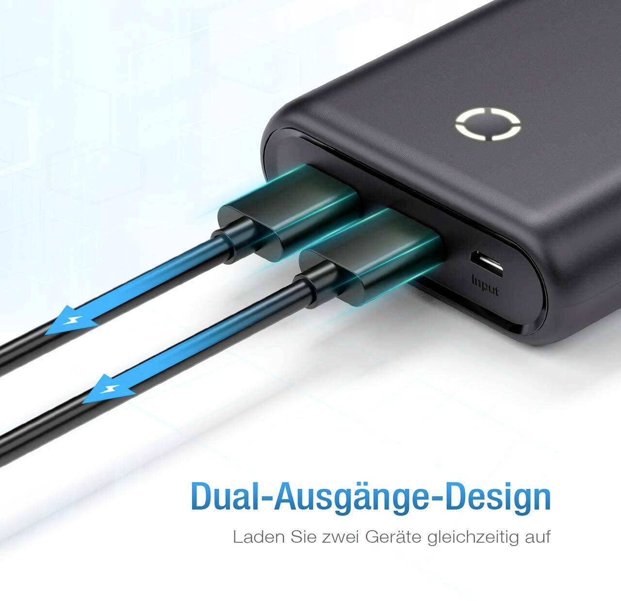 Poweradd EnergyCell Powerbank 15000 mAh Fast Charge Li-Ion Schwarz Statusanzeige