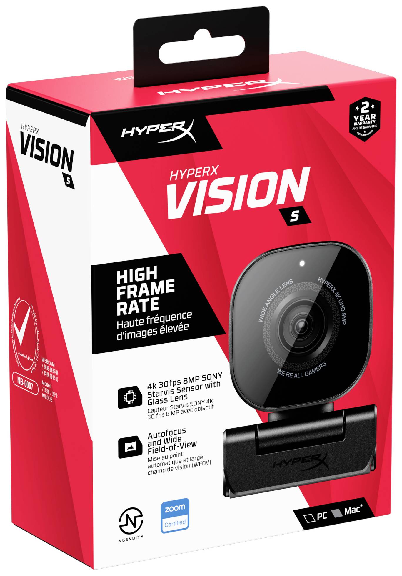 HyperX Vision S 4K-Webcam Klemm-Halterung