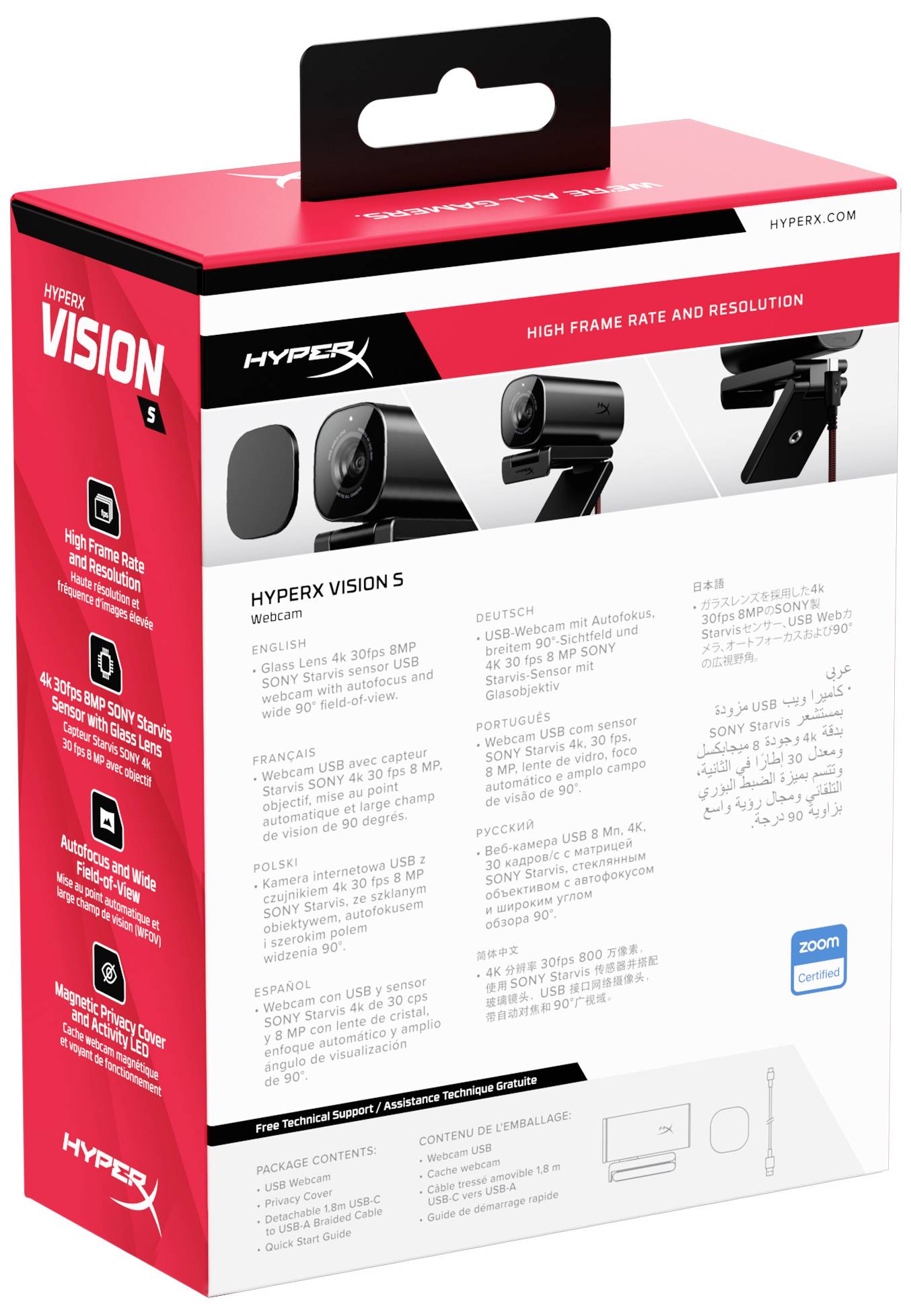 HyperX Vision S 4K-Webcam Klemm-Halterung
