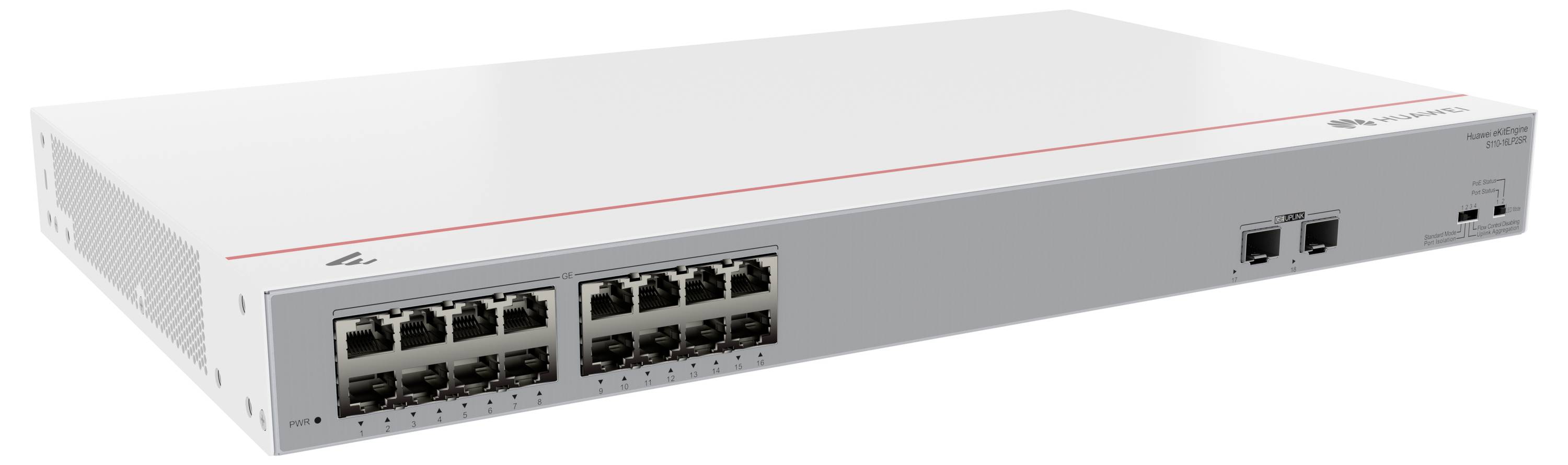 eKitEngine S110 Series S110-16LP2SR - Switch - 2 x SFP+ 16 - Switch - 1 Gbps
