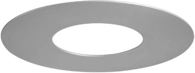 Runder Metallring mit großer zentraler Öffnung, silbergrau, auf weißem Hintergrund.