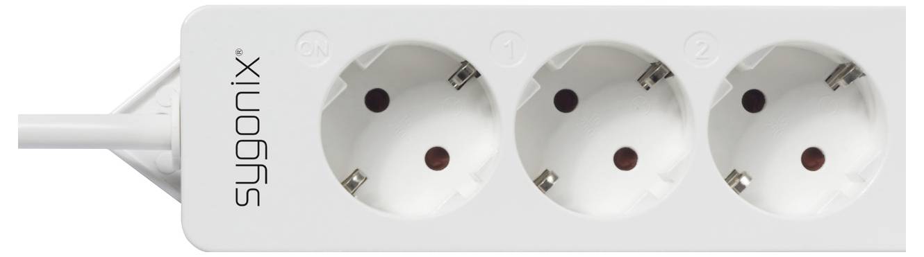 Sygonix SY-4675078 Steckdosenleiste mit Schaltuhr 3fach Weiß Schutzkontakt 1St.