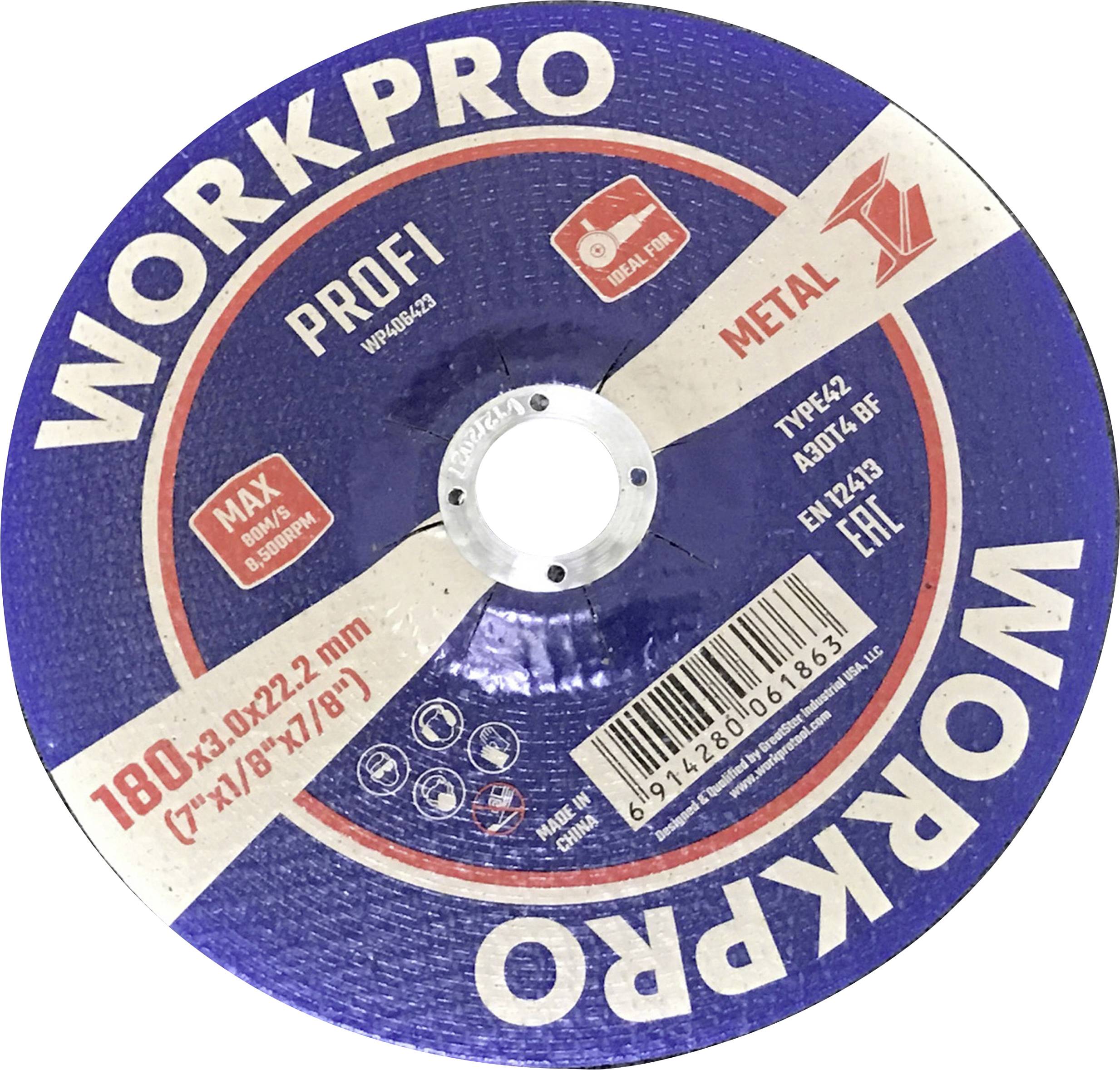 WorkPro WP406423 Trennscheibe 180mm 10 St. Metall