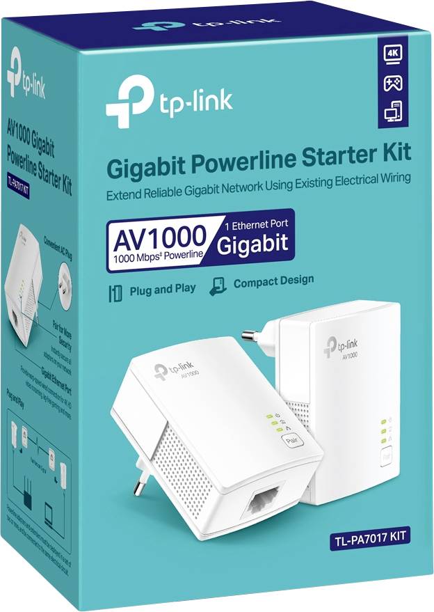 Powerline TL-PA7017 - V4 - Starter Kit - Powerline Adapterkit - GigE