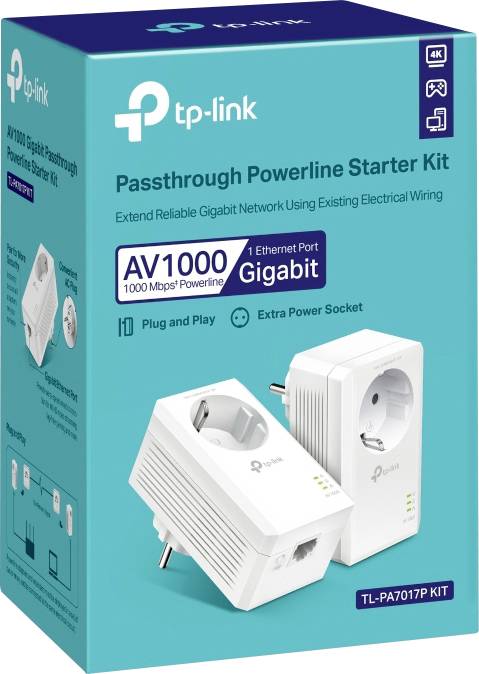 Powerline Starter Kit - Homeplug AV2 - 1.000 Mbit/s