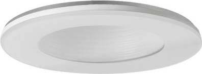 Runde, weiße LED-Deckenleuchte mit flachem Profil, geeignet für moderne Innenräume.