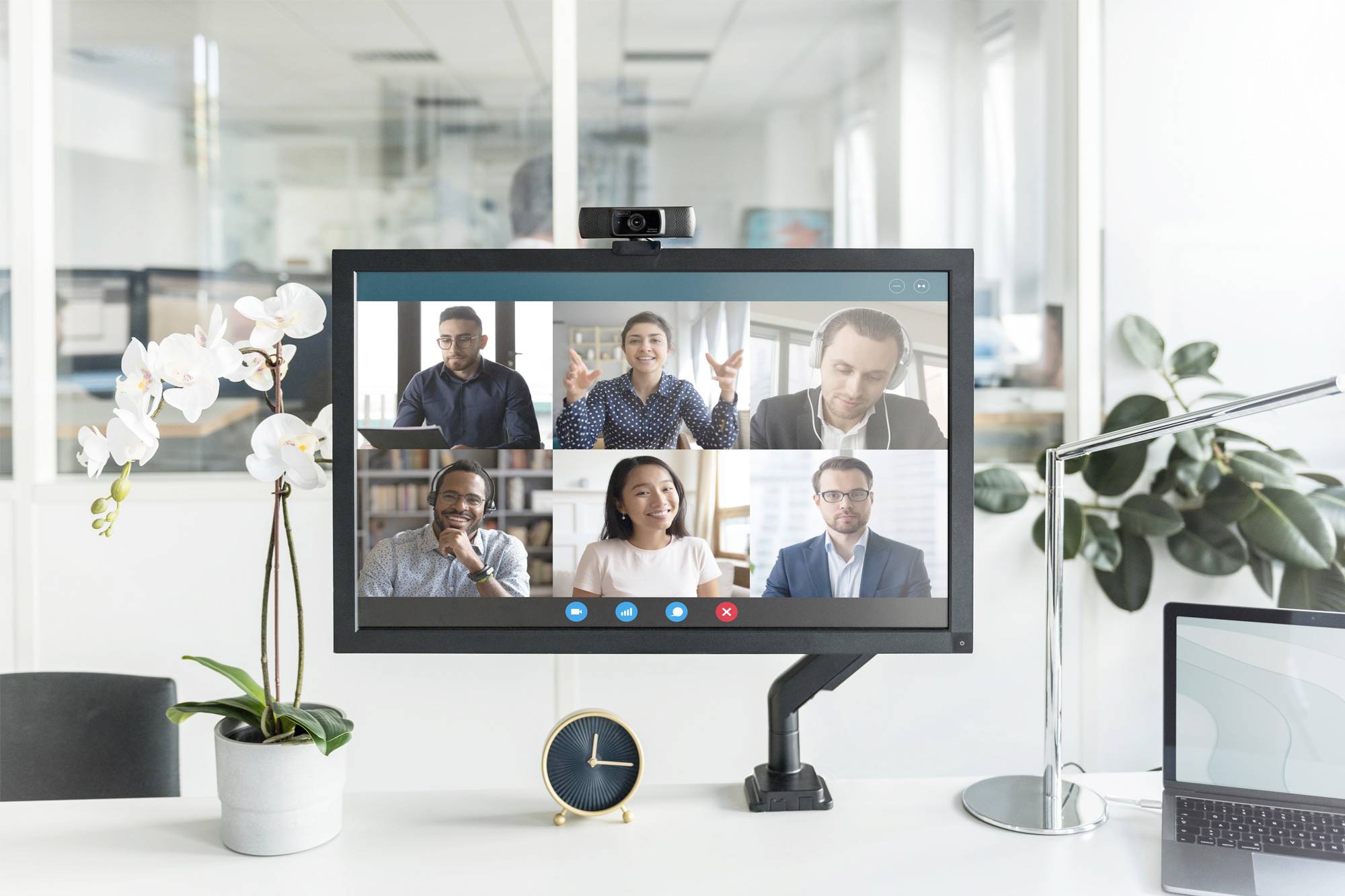 Digitus DA-71901 Full HD-Webcam 1280 x 720 Pixel, 1920 x 1080 Pixel, 640 x 480 Pixel Standfuß