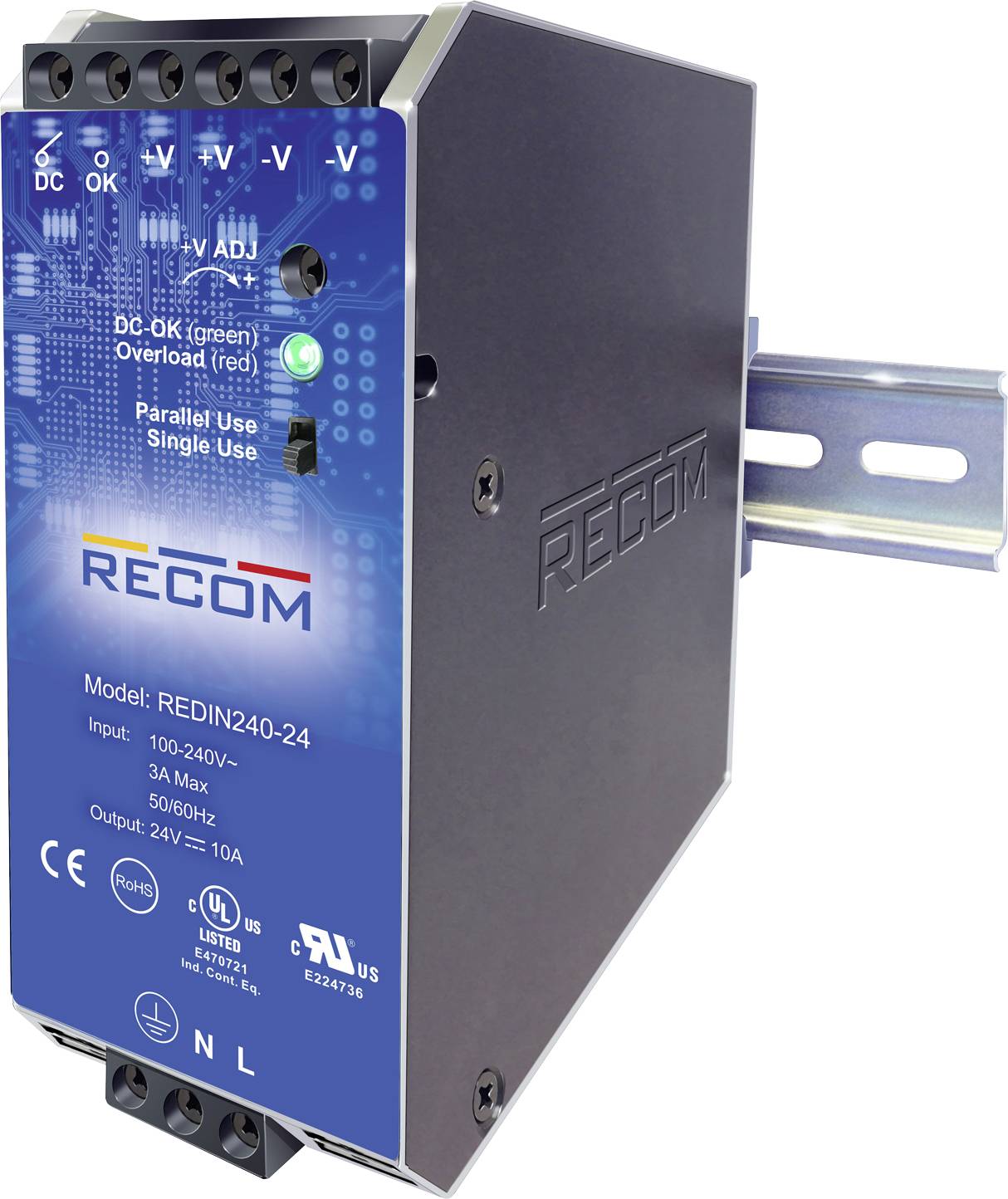 RECOM REDIN240-24 Hutschienen-Netzteil (DIN-Rail) 24 V/DC 10 A 240 W 1 x