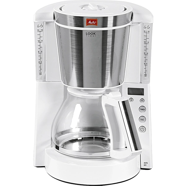 Melitta Look IV timer Kaffeemaschine Weiß/Edelstahl  Fassungsvermögen Tassen=10 Timerfunktion, Display Melitta Look IV timer Kaffeemaschine Weiß/Edelstahl  Fassungsvermögen Tassen=10 Timerfunktion, Display