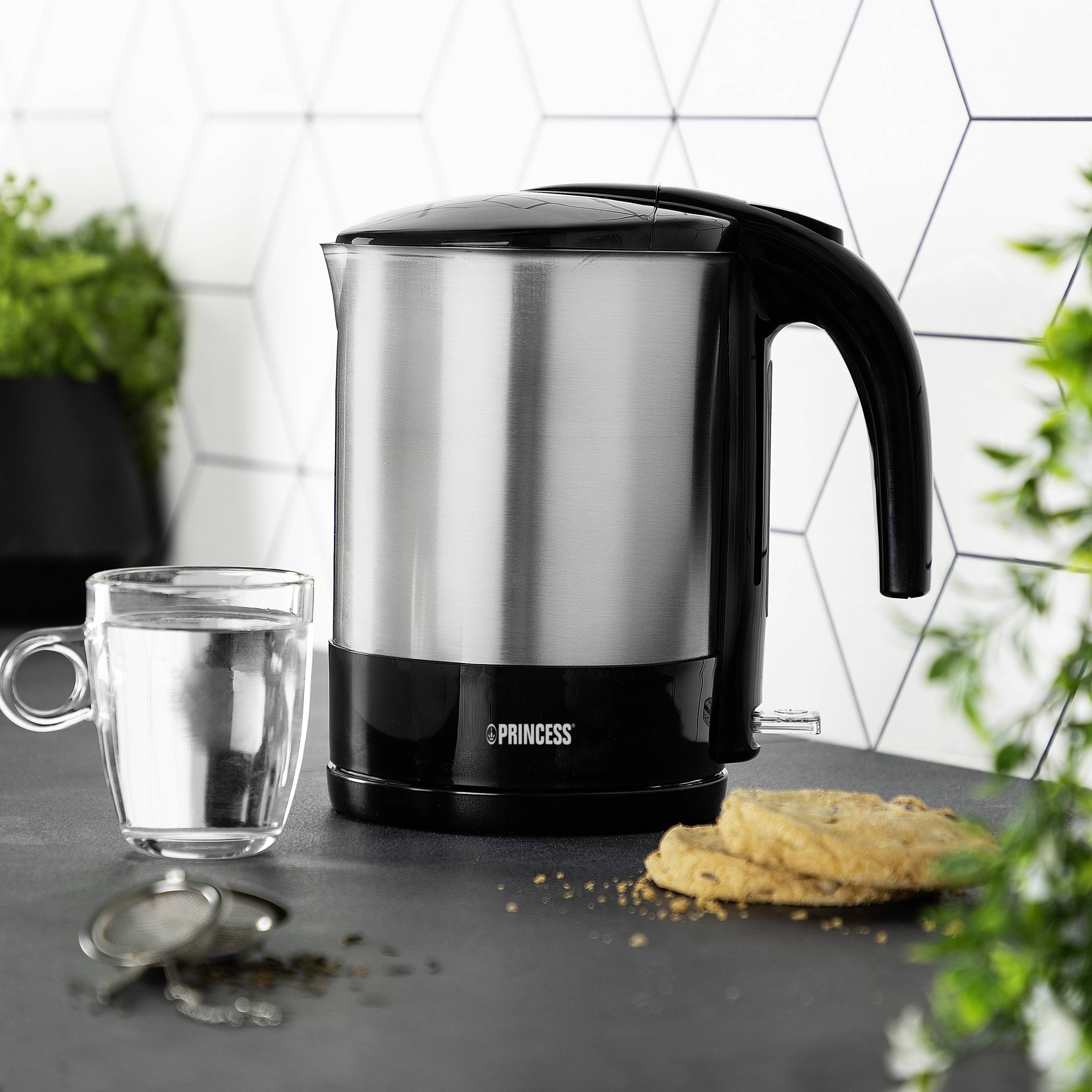 Princess 2892 Wasserkocher Schwarz/Edelstahl Fassungsvermögen: 1.7 l