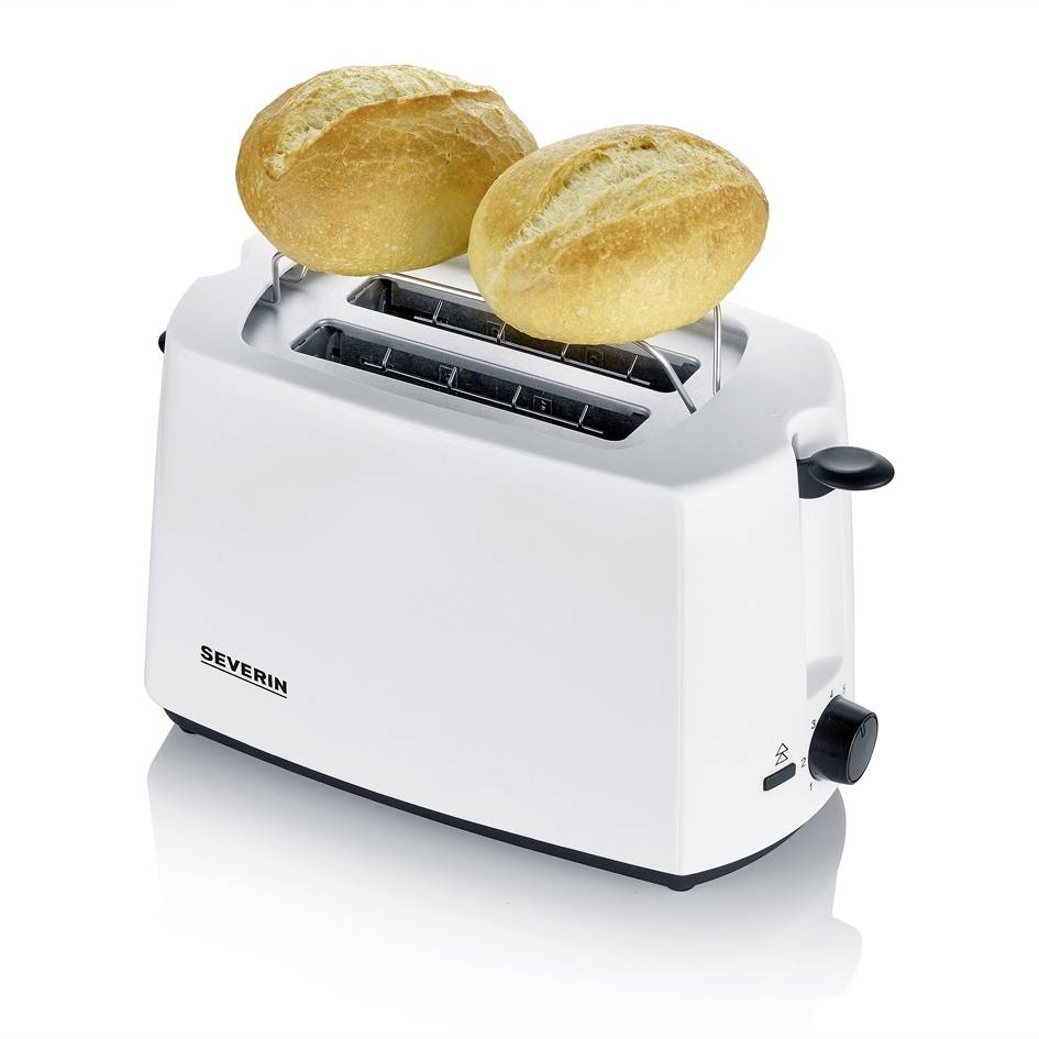 Severin AT 2286 Toaster mit Brötchenaufsatz Schwarz, Weiß